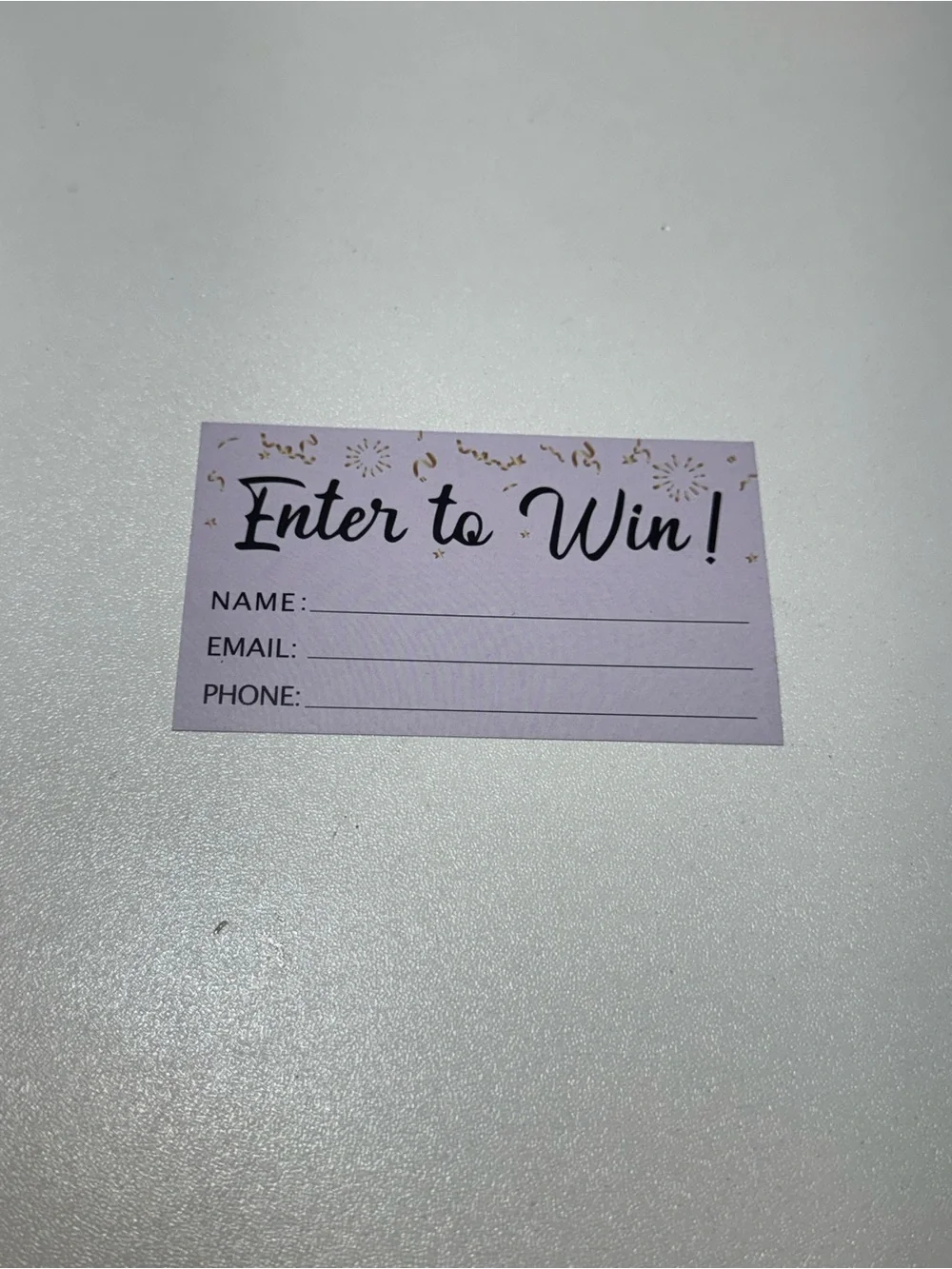 Give-a-way Entry Card “Good Luck!” 300 pieces